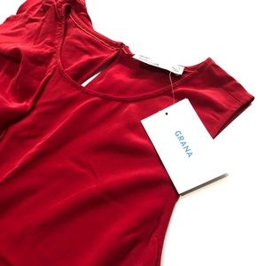 Red silk tank top BNWT